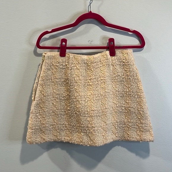 LoveShackFancy “Gibson” Peach Tree Houndstooth skirt in Harvest White 6 NWT - Picture 7 of 7